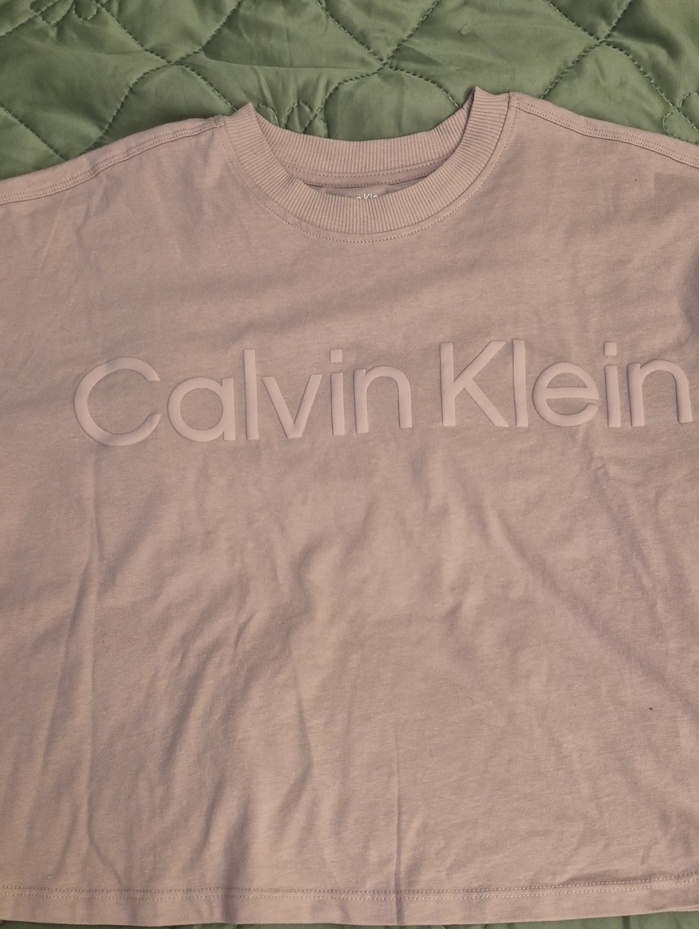 Calvin Klein Light Pink Tonal Logo Crew Neck Tee